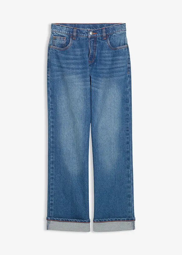 Jeans wide leg, vita bassa, bonprix