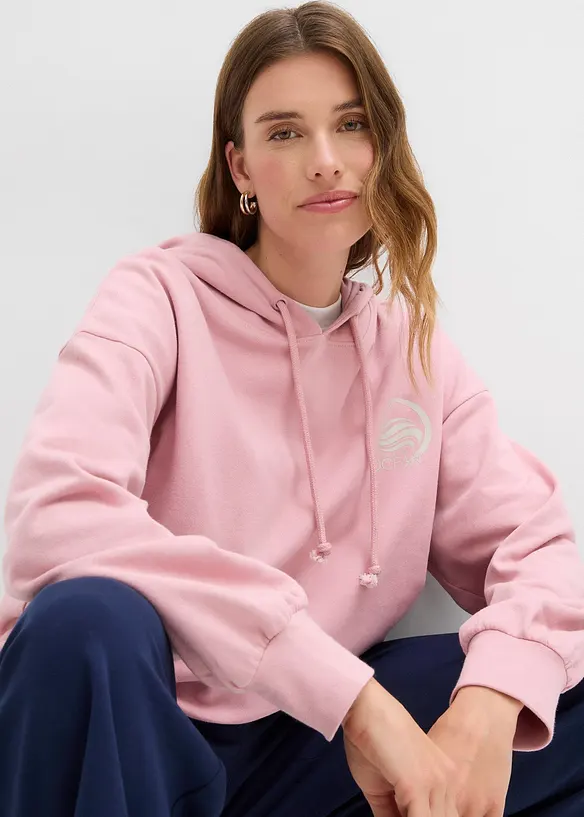 Felpa con cappuccio in puro cotone, bonprix