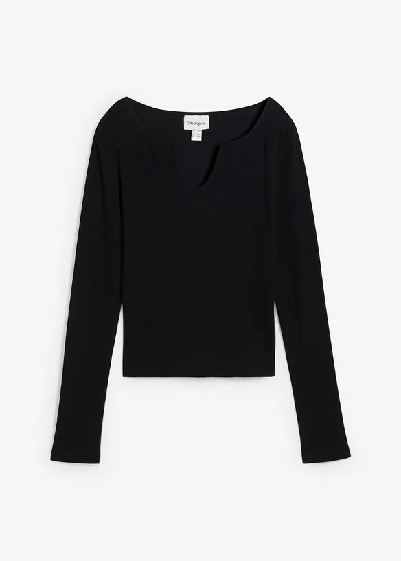 Maglia a costine corta in cotone biologico, bonprix
