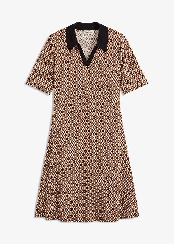 Abito midi con colletto stile polo, bonprix