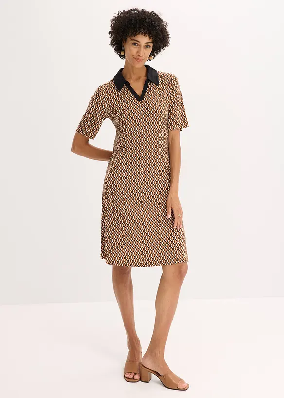 Abito midi con colletto stile polo, bonprix