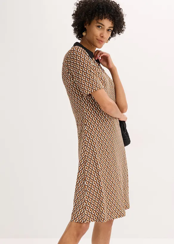 Abito midi con colletto stile polo, bonprix