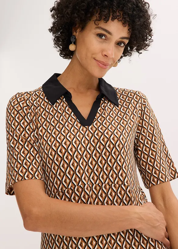 Abito midi con colletto stile polo, bonprix