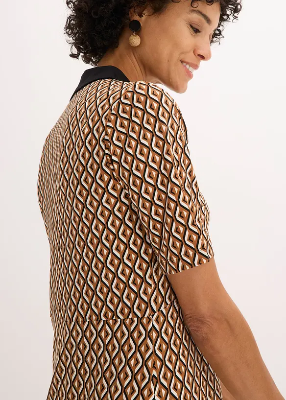 Abito midi con colletto stile polo, bonprix