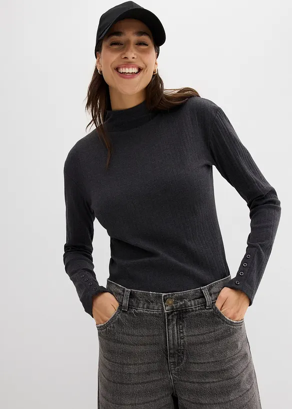 Maglia a maniche lunghe a coste, bonprix