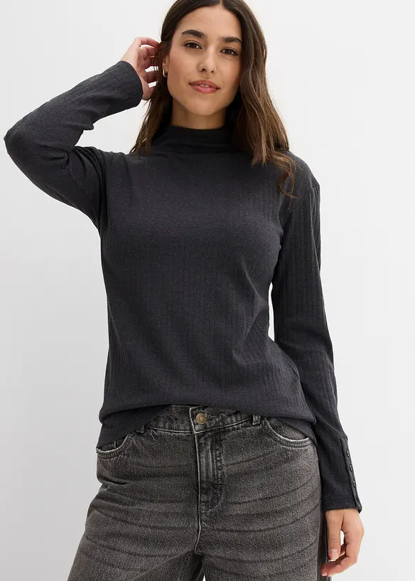 Maglia a maniche lunghe a coste, bonprix