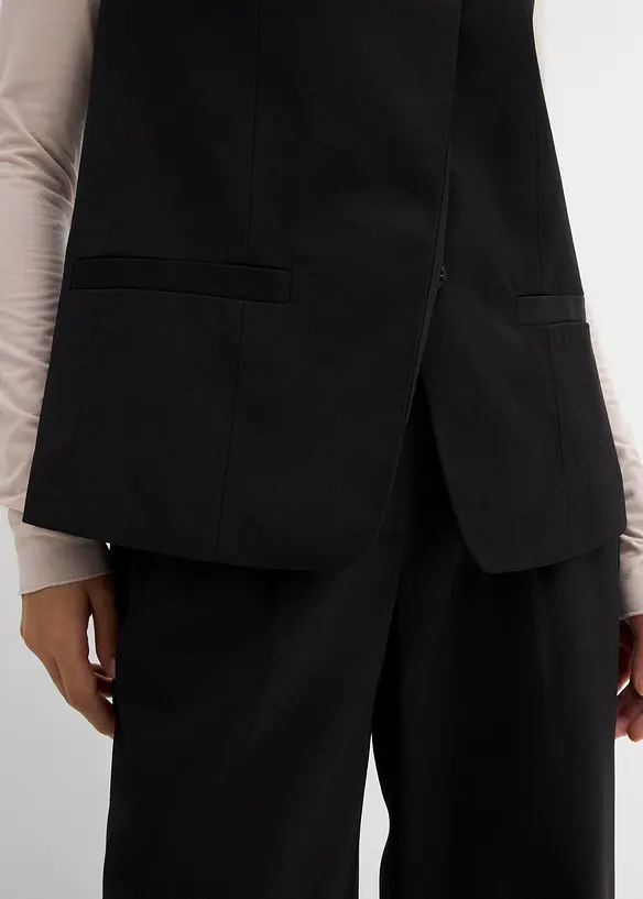 Gilet lungo con trama twill, bonprix