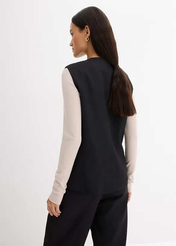 Gilet lungo con trama twill, bonprix