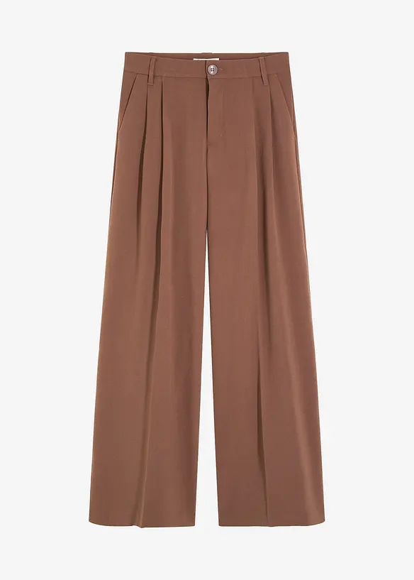 Pantaloni con pinces in misto viscosa fluente, bonprix