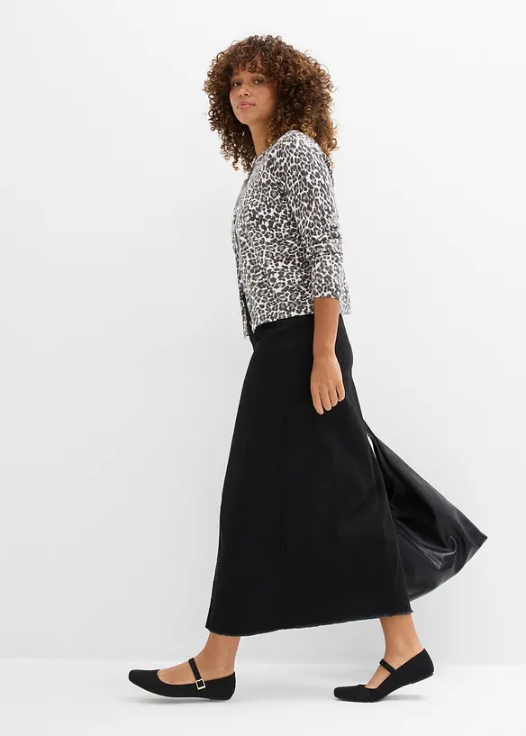 Gonna in twill con frange sottili, bonprix