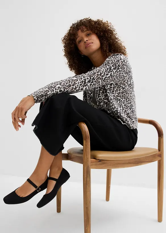 Gonna in twill con frange sottili, bonprix