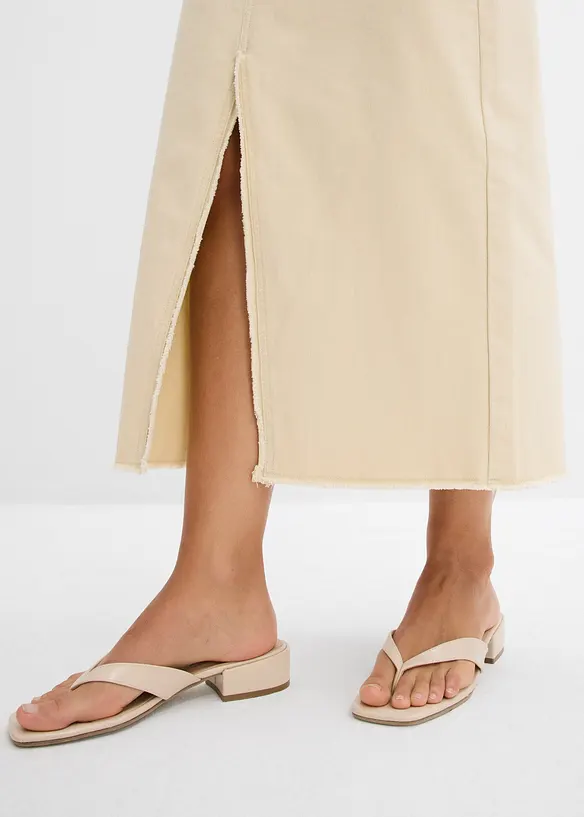 Gonna in twill con frange sottili, bonprix