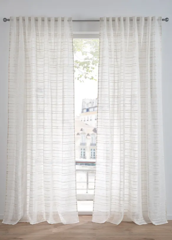Tenda trasparente a righe (pacco da 1), bonprix