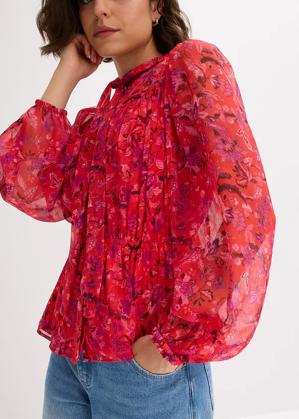 Camicetta di chiffon con fiocco, bonprix