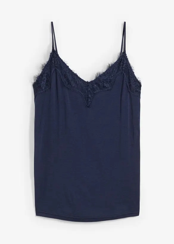 Top con lana e pizzo, bonprix
