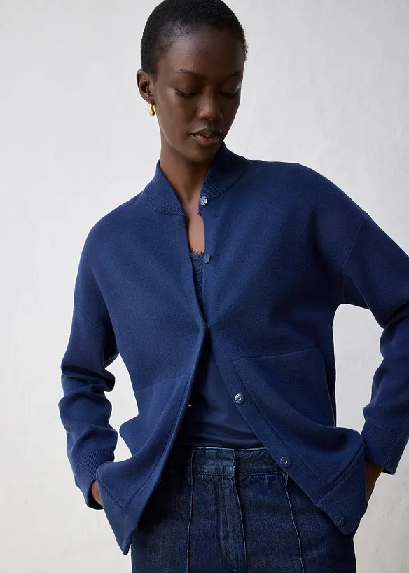 Cardigan oversize con lana merinos, bonprix