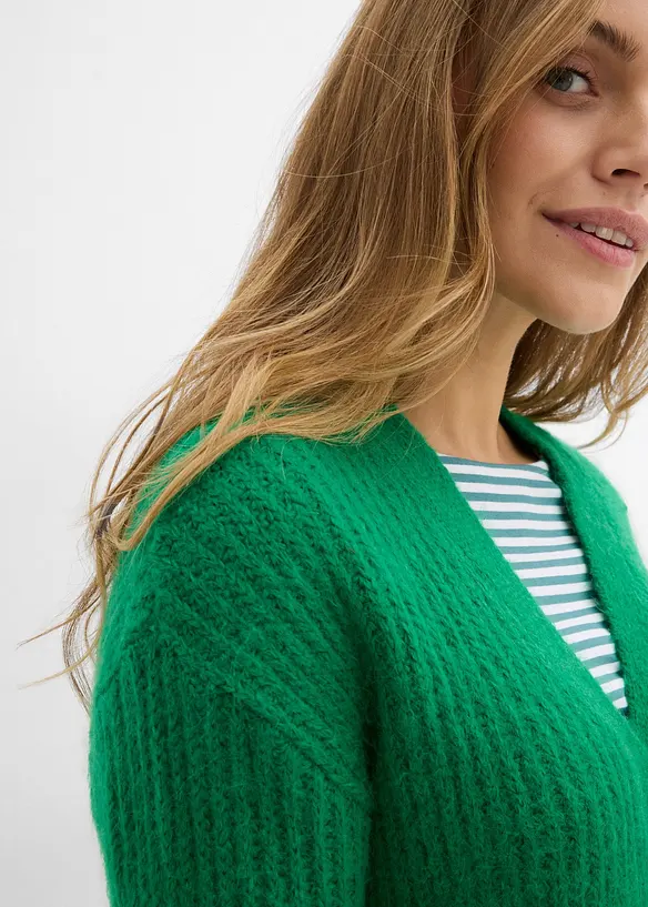 Cardigan in filato grosso di misto lana morbido, bonprix