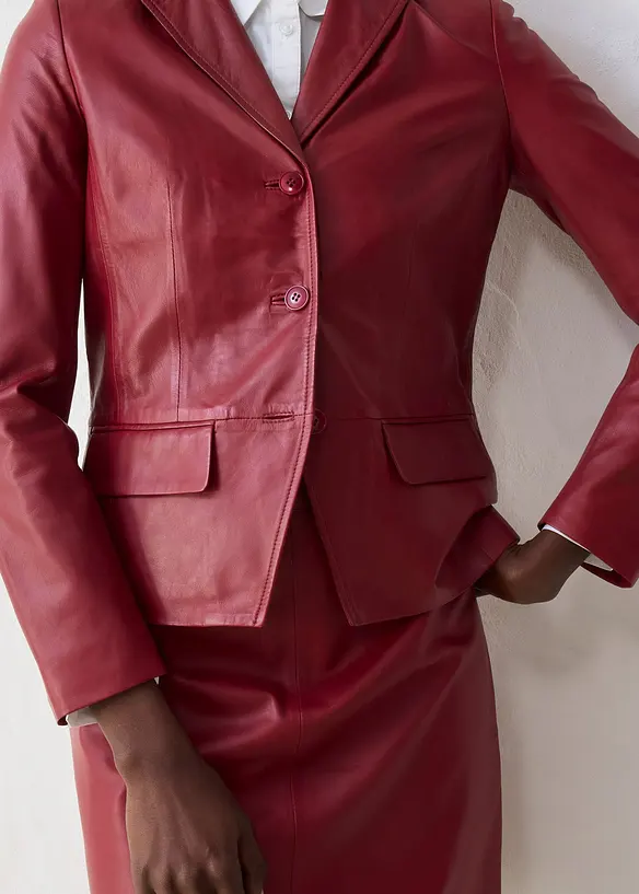 Blazer corto in nappa di agnello, bonprix