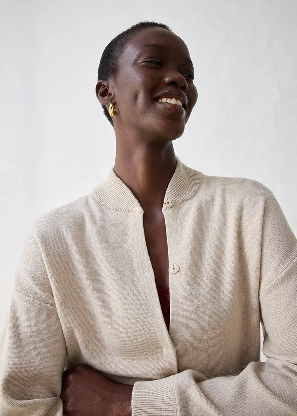 Cardigan oversize con lana merino, bonprix