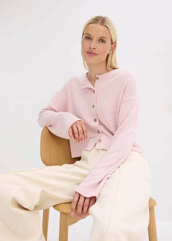 Cardigan in maglia fine a coste, bonprix
