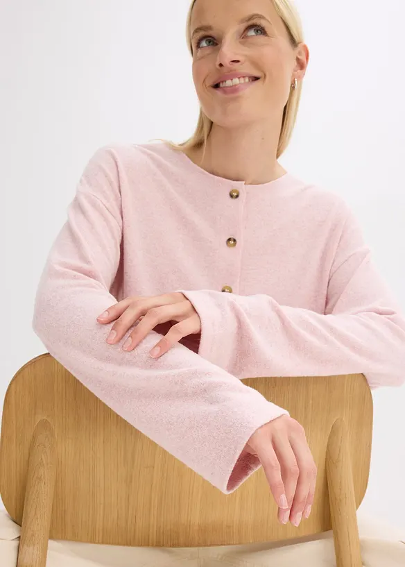 Cardigan in maglia fine a coste, bonprix