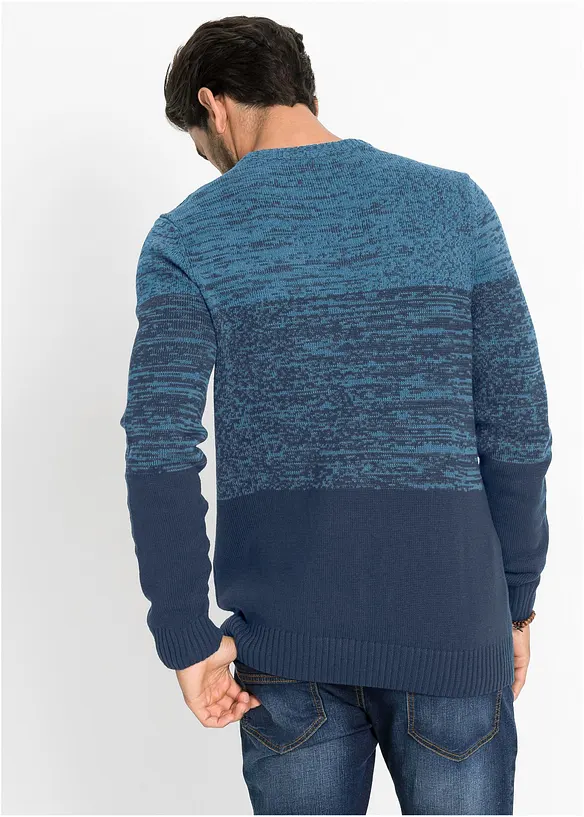 Maglione dalla linea comfort in filato fine misto cotone, bonprix