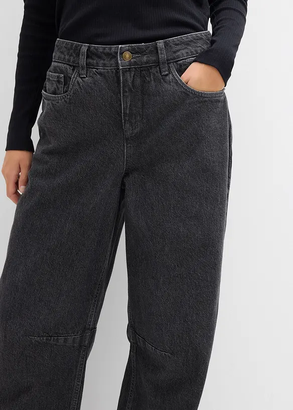 Jeans barrel, vita media, bonprix