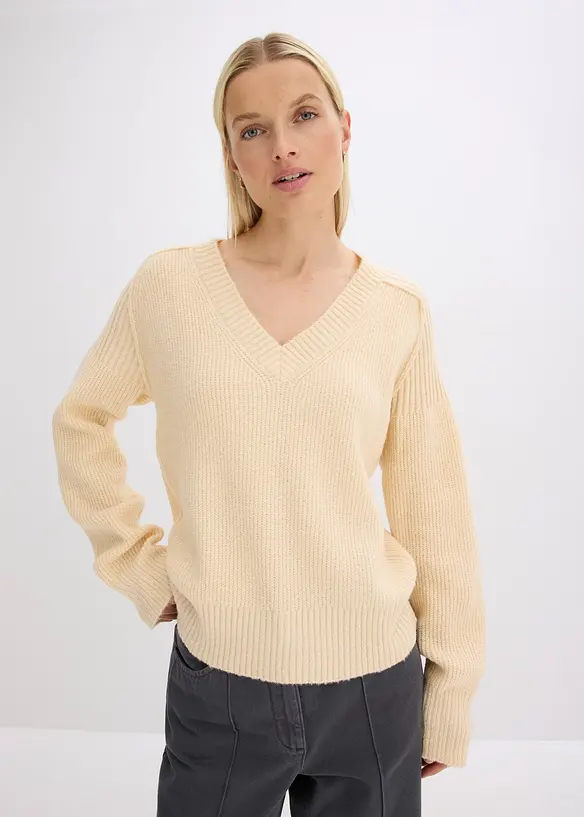 Maglione con scollo a V, bonprix