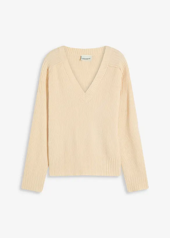 Maglione con scollo a V, bonprix