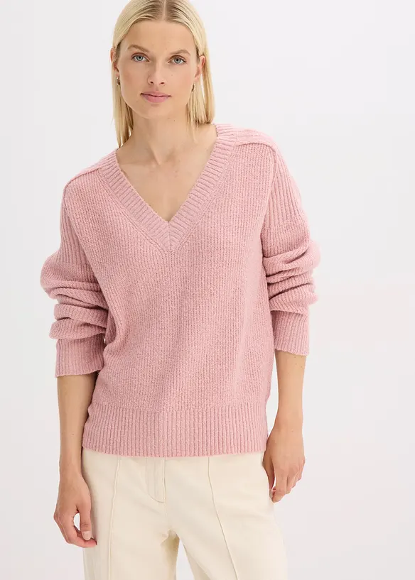 Maglione con scollo a V, bonprix