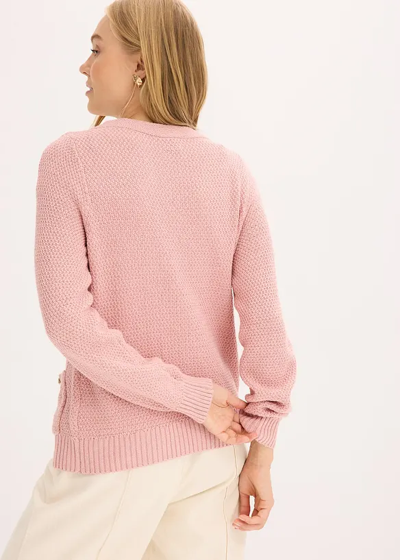 Cardigan melange con bottoni dorati, bonprix