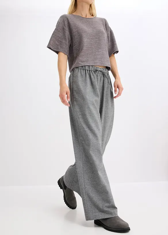 Pantaloni a palazzo in simil lana, bonprix