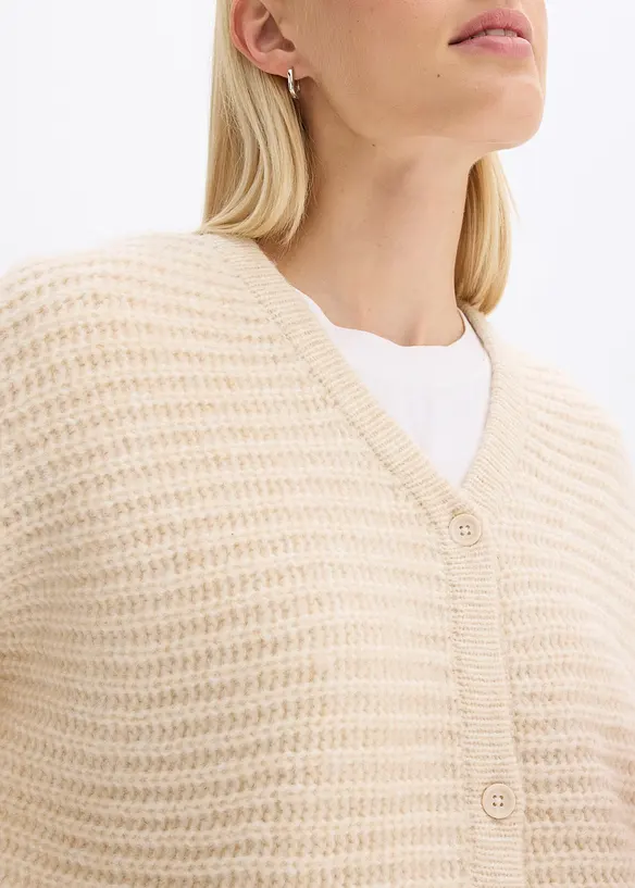 Cardigan in filato grosso di misto lana, bonprix