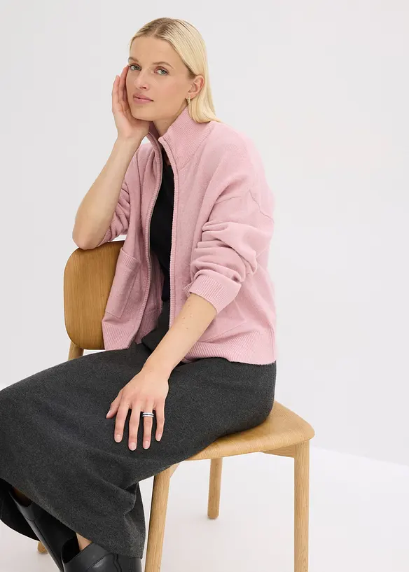 Cardigan con cerniera, bonprix