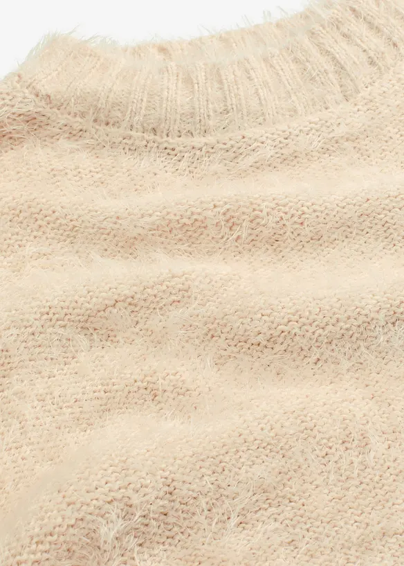 Maglione boxy in filato piumato soffice, bonprix