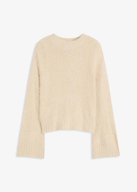 Maglione boxy in filato piumato soffice, bonprix