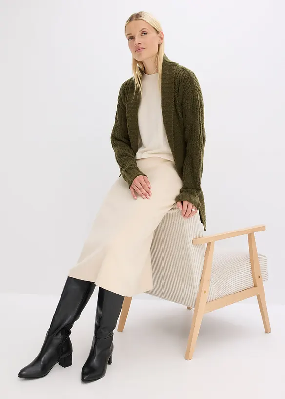 Cardigan in filato grosso con torciglioni, bonprix
