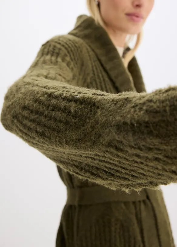 Cardigan in filato grosso con torciglioni, bonprix