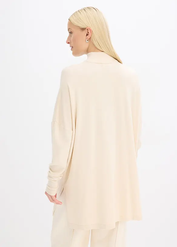 Maglione stile poncho in misto viscosa morbido, bonprix