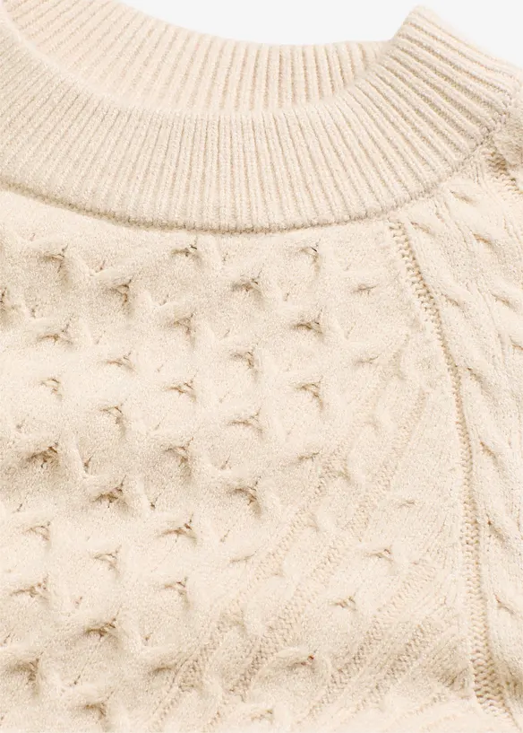 Maglione lungo in misto viscosa fluente, bonprix