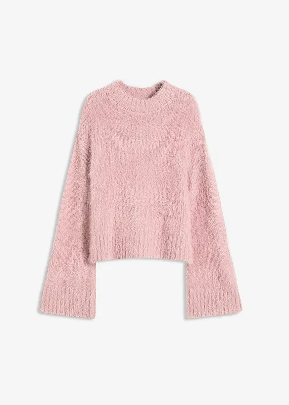 Maglione boxy in filato piumato soffice, bonprix