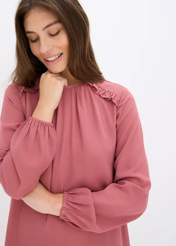 Miniabito in chiffon con ruches, bonprix