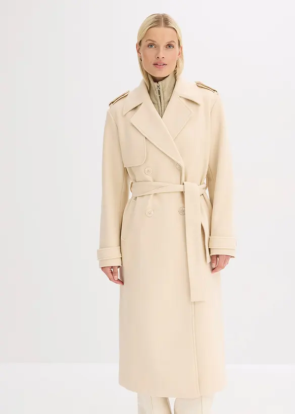 Trench effetto lana, bonprix
