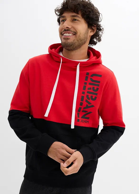 Felpa con cappuccio, slim fit, bonprix