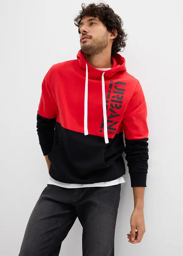 Felpa con cappuccio, slim fit, bonprix