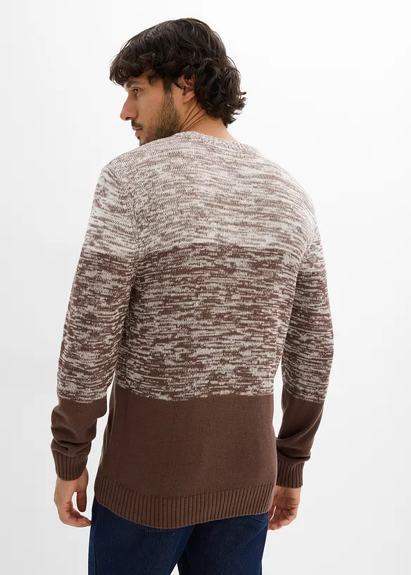 Maglione dalla linea comfort in filato fine misto cotone, bonprix