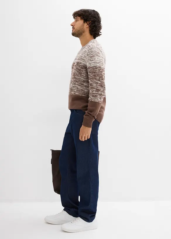 Maglione dalla linea comfort in filato fine misto cotone, bonprix