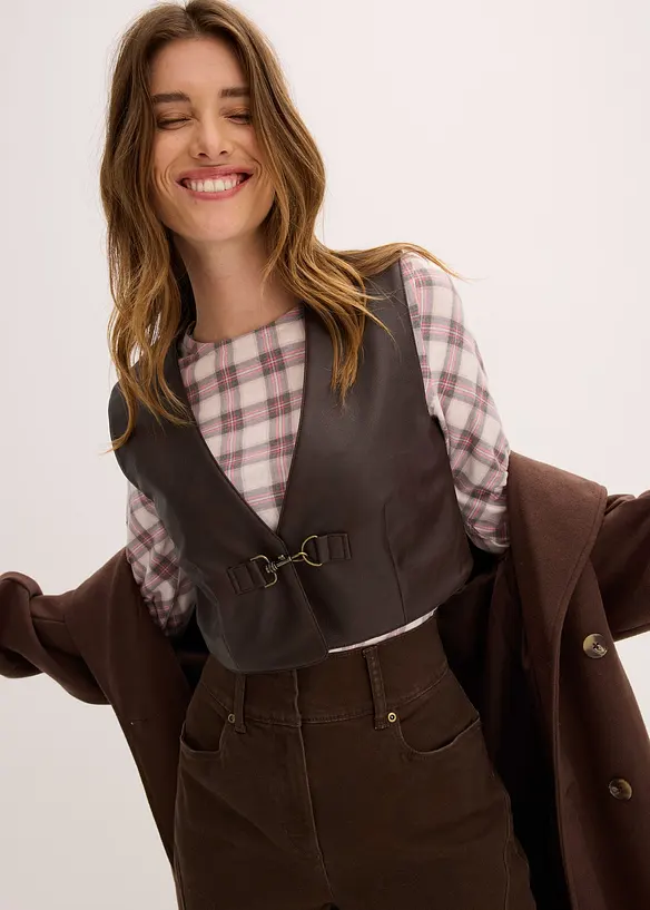 Gilet in similpelle effetto usato, bonprix