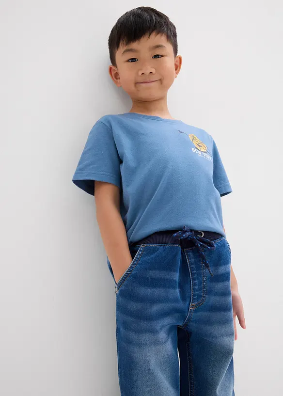 Jeans in felpa con elastico in vita regular fit, straight, bonprix