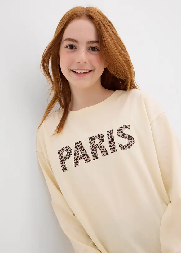 Maglia a maniche lunghe in puro cotone biologico, bonprix